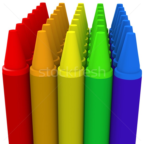 Multicolor crayon image 1 - 3d computer generated Stock photo © randomway