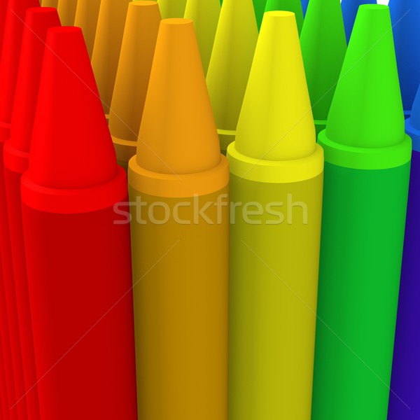 Multicolor crayon image 2 - 3d computer generated Stock photo © randomway