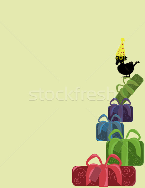 Bird with present stack Stock photo © randomway