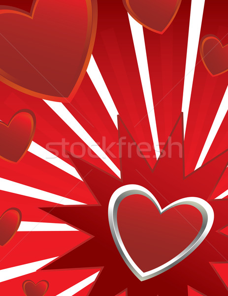 Kalp kalpler beyaz kırmızı Stok fotoğraf © randomway