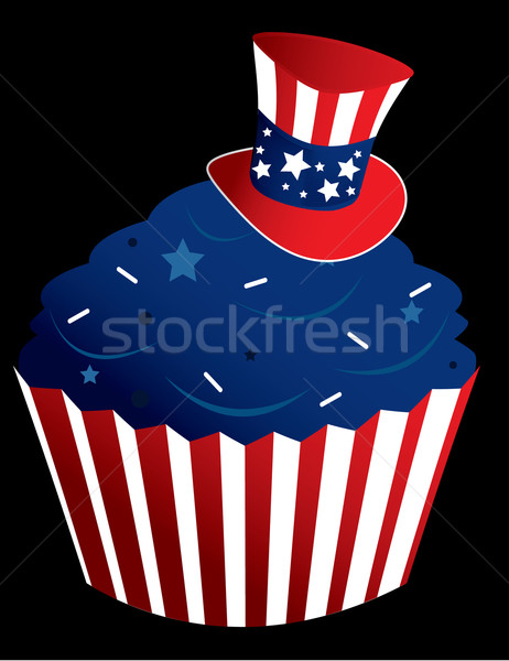 Red white and blue cupcake Stock photo © randomway