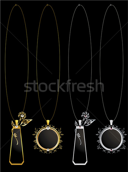 Gold and silver floral necklaces Stock photo © randomway