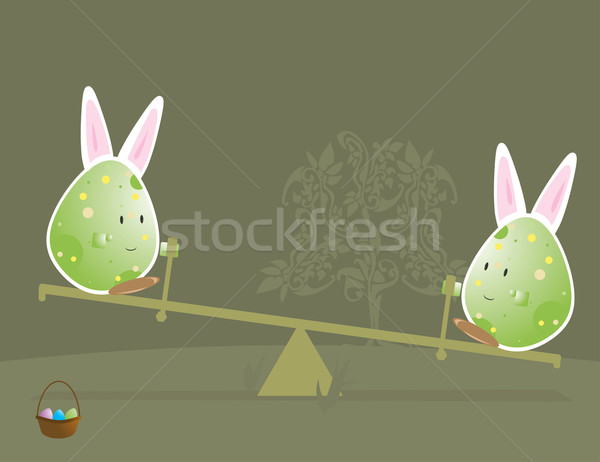 Easter egg bunny oren wip glimlachend Stockfoto © randomway