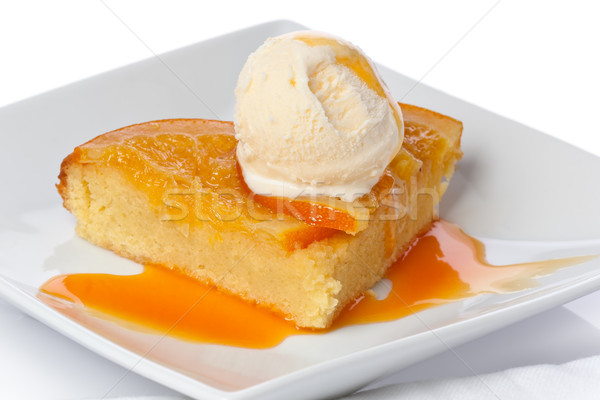 Mandula torta kandírozott narancs vanília fagylalt Stock fotó © raptorcaptor