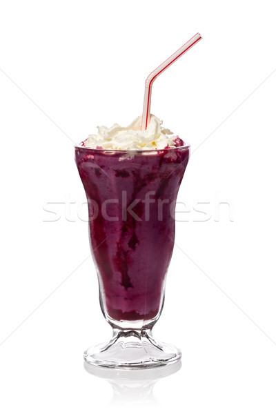 [[stock_photo]]: BlackBerry · smoothie · crème · fouettée · blanche · verre · froid