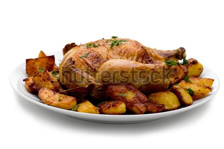 Foto stock: Gallina · oro · alimentos