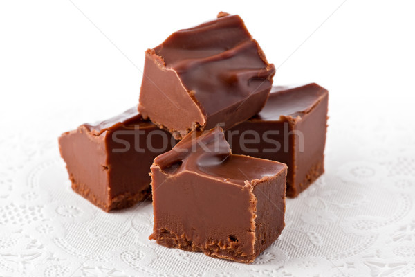 Csokoládé négy darabok fehér Stock fotó © raptorcaptor