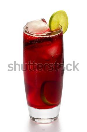 Hibiszkusz tea üveg jeges szeletek citrus Stock fotó © raptorcaptor