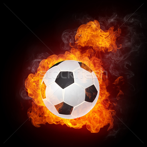 Balón de fútbol fuego negro gráficos ordenador diseno Foto stock © RAStudio