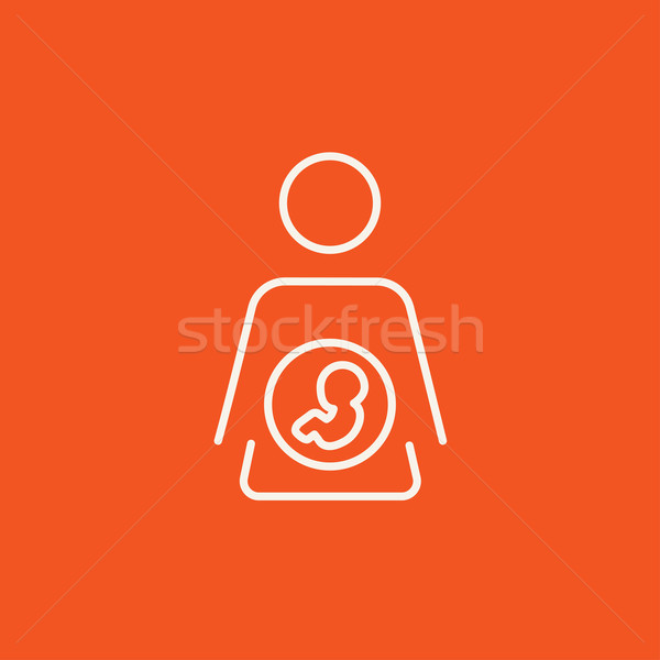 嬰兒 胎兒 母親 子宮 線 圖標 商業照片 © RAStudio