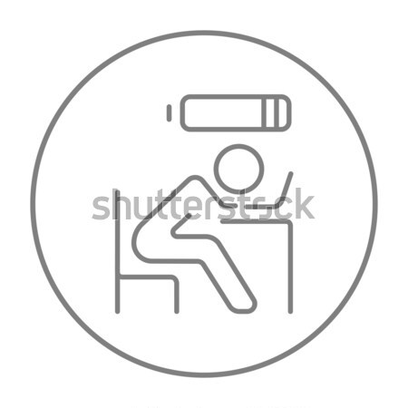 Bsinessman in low power line icon. Stock photo © RAStudio