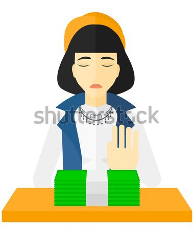 Woman refusing bribe. Stock photo © RAStudio