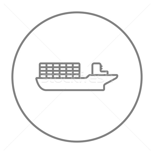 Vracht containerschip lijn icon web mobiele Stockfoto © RAStudio