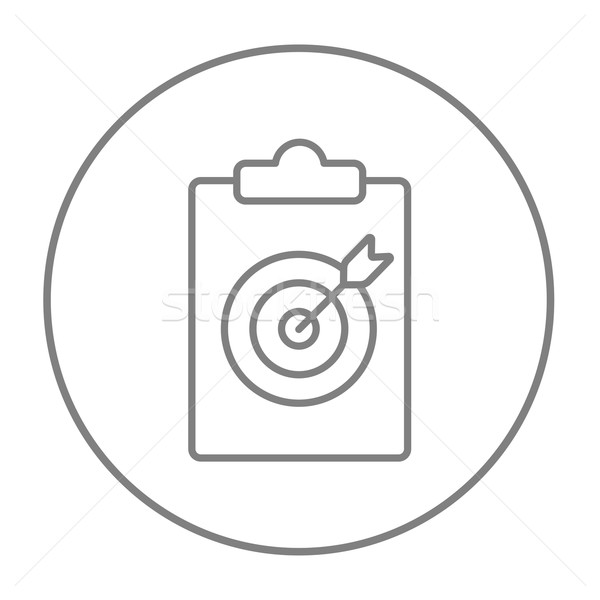 Stock photo: Target board and arrow line icon.