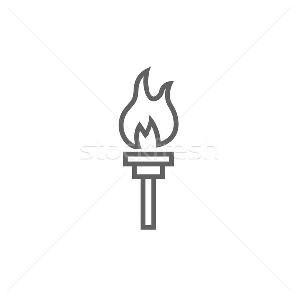 Burning olympic torch line icon. Stock photo © RAStudio