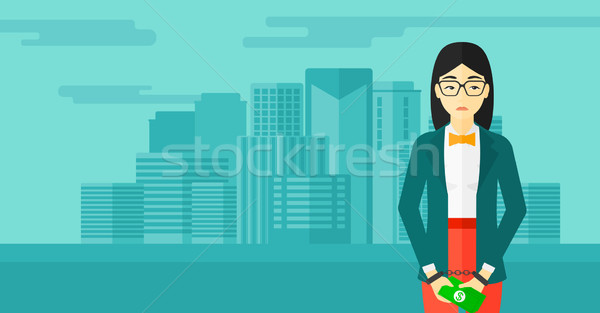 Woman handcuffed for crime. Stock photo © RAStudio