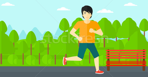 商业照片: 男子 · 慢跑 · 亚洲的 · 公园 · 向量 · 设计