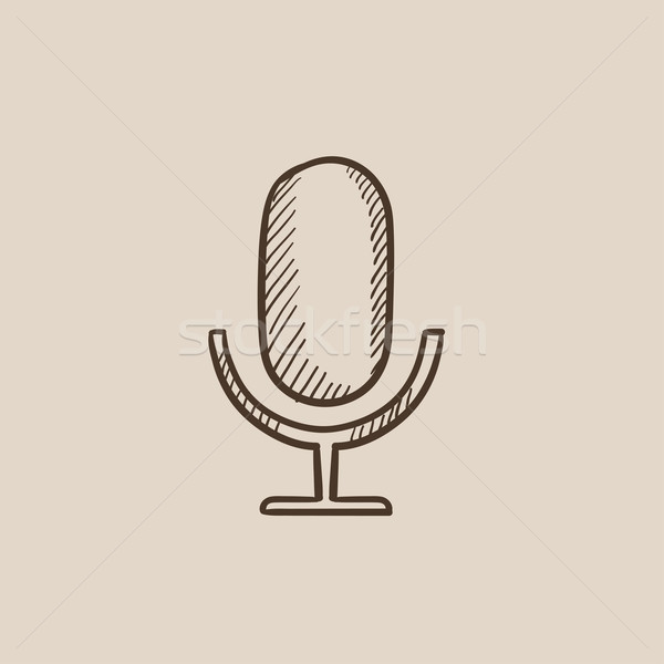 Retro microphone sketch icon. Stock photo © RAStudio