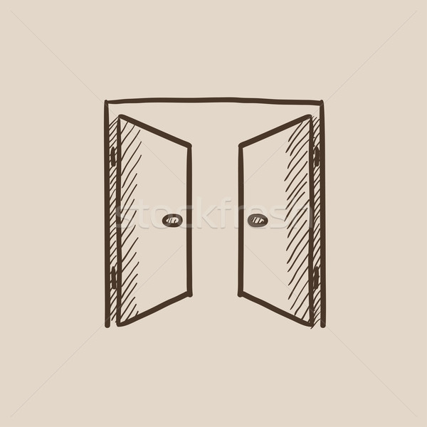 Open doors sketch icon. Stock photo © RAStudio