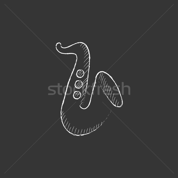 Saxophone. Drawn in chalk icon. Stock photo © RAStudio