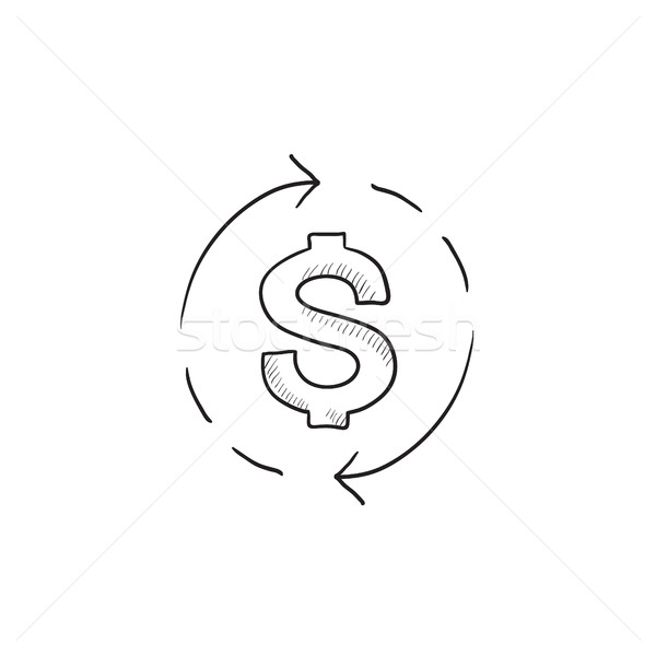 Dollar symbol with arrows sketch icon. Stock photo © RAStudio