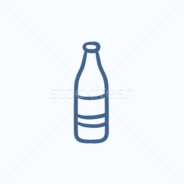 Foto stock: Vidrio · botella · boceto · icono · vector · aislado