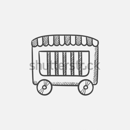 Cirkusz vagon rajz ikon vektor izolált Stock fotó © RAStudio