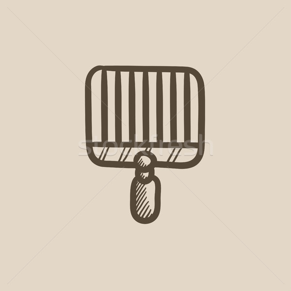 Empty barbecue grill grate sketch icon. Stock photo © RAStudio