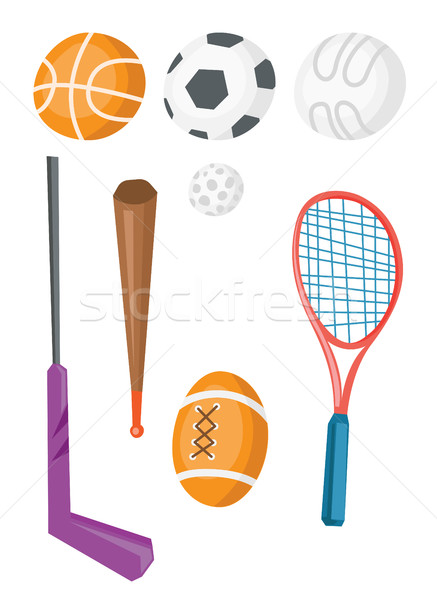 Variety of sports equipment vector illustration. Stock photo © RAStudio