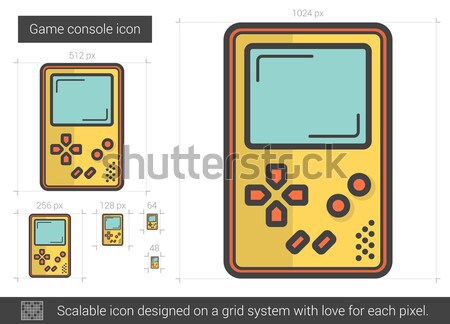 Foto stock: Juego · consolar · línea · icono · vector · aislado