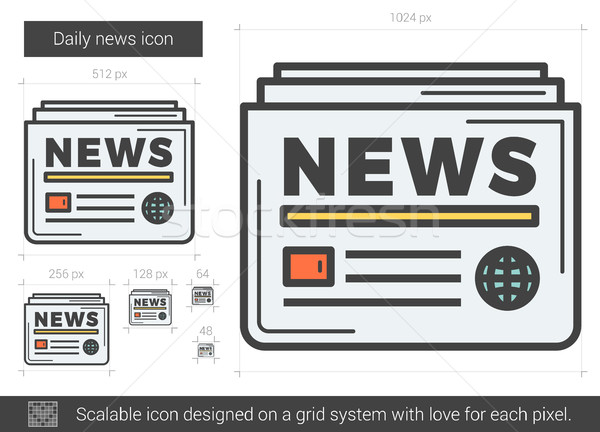 Daily news line icon. Stock photo © RAStudio