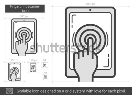 Huellas dactilares escáner línea icono vector aislado Foto stock © RAStudio
