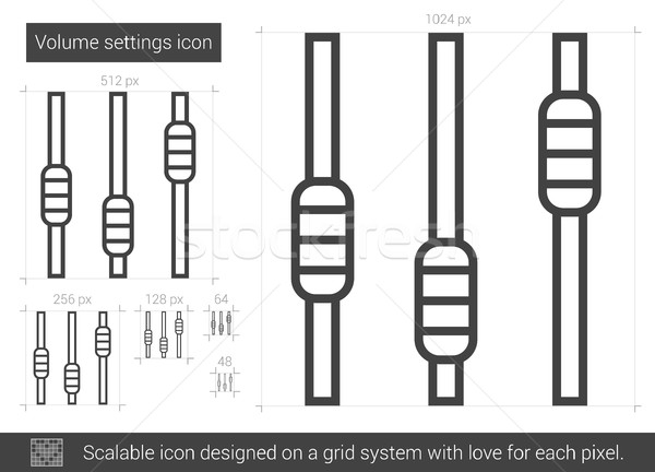 ストックフォト: ボリューム · 行 · アイコン · ベクトル · 孤立した
