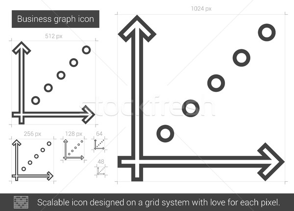 Gráfico de negocio línea icono vector aislado blanco Foto stock © RAStudio