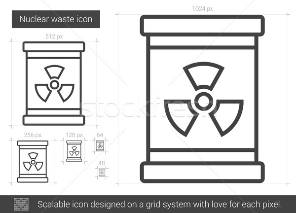 Nucléaire déchets ligne icône vecteur isolé Photo stock © RAStudio