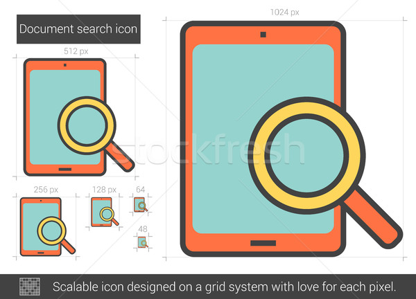 Document search line icon. Stock photo © RAStudio