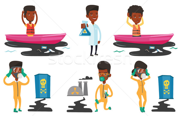 Vector set of characters on ecology issues. Stock photo © RAStudio