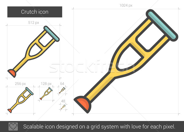 Crutch line icon. Stock photo © RAStudio