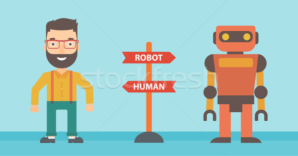 Choice between artificial intelligence and human. Stock photo © RAStudio