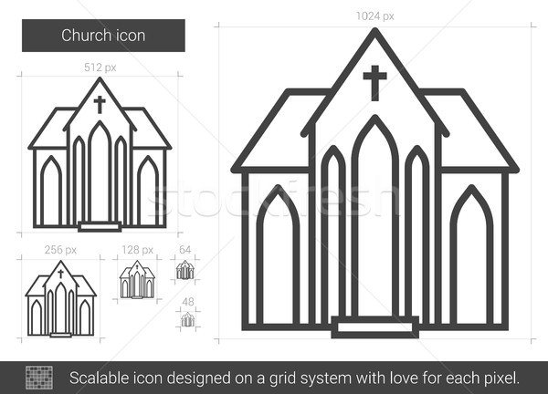 Kilise hat ikon vektör yalıtılmış beyaz Stok fotoğraf © RAStudio