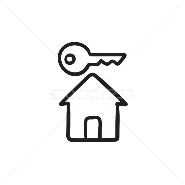 Key for house sketch icon. Stock photo © RAStudio