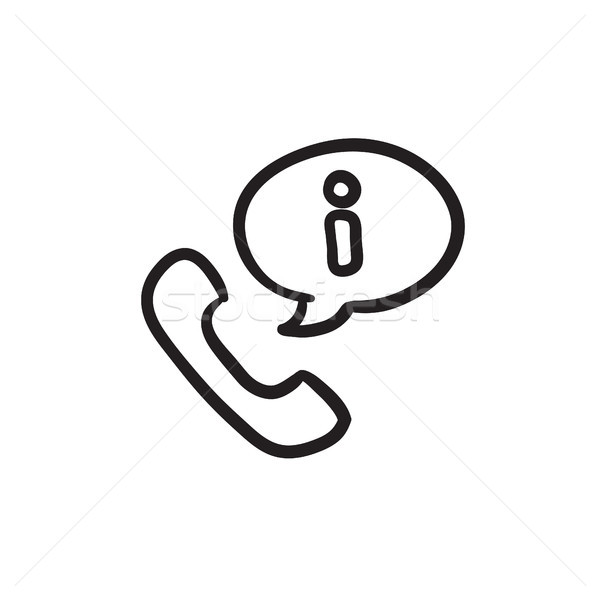 Telefonkagyló információ jel rajz ikon vektor izolált Stock fotó © RAStudio