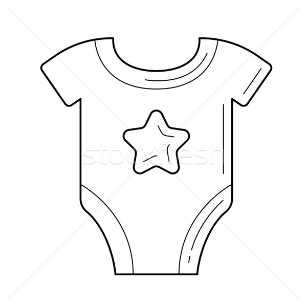Newborn bodysuit vector line icon. Stock photo © RAStudio