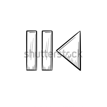 Pause and playback button hand drawn outline doodle icon. Stock photo © RAStudio