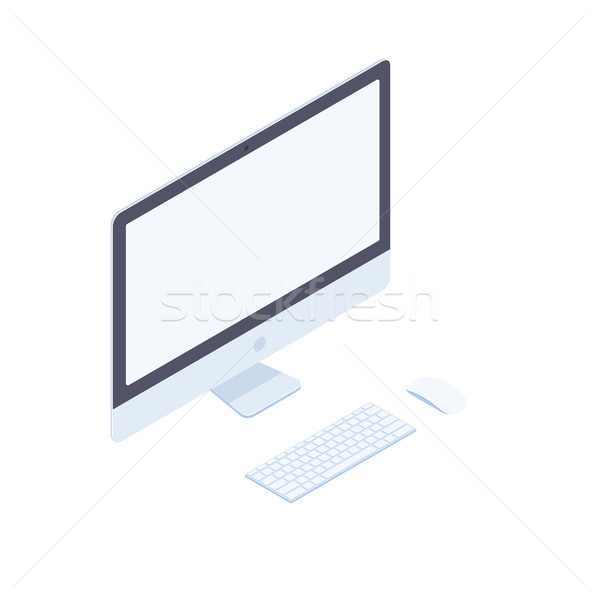 Isometric desktop computer isolated on white background. Stock photo © RAStudio