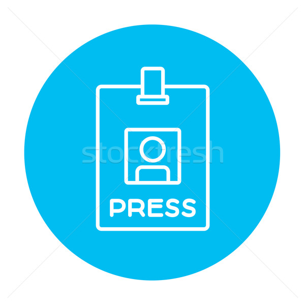Stock photo: Press pass ID card line icon.