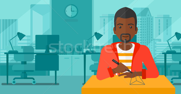 Man using three D pen. Stock photo © RAStudio