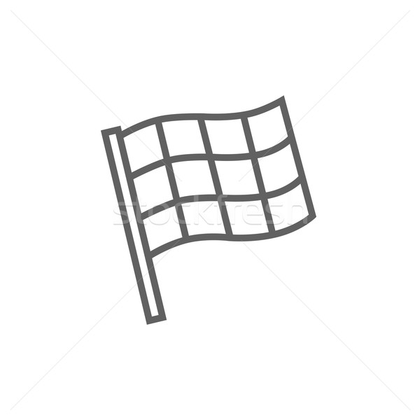 Checkered flag line icon. Stock photo © RAStudio