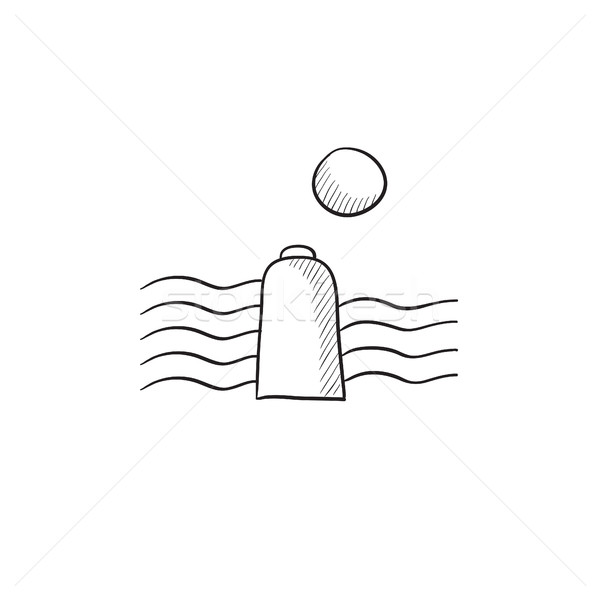 Stock photo: Solar energy and hydropower sketch icon.
