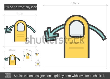 Swipe horizontally line icon. Stock photo © RAStudio
